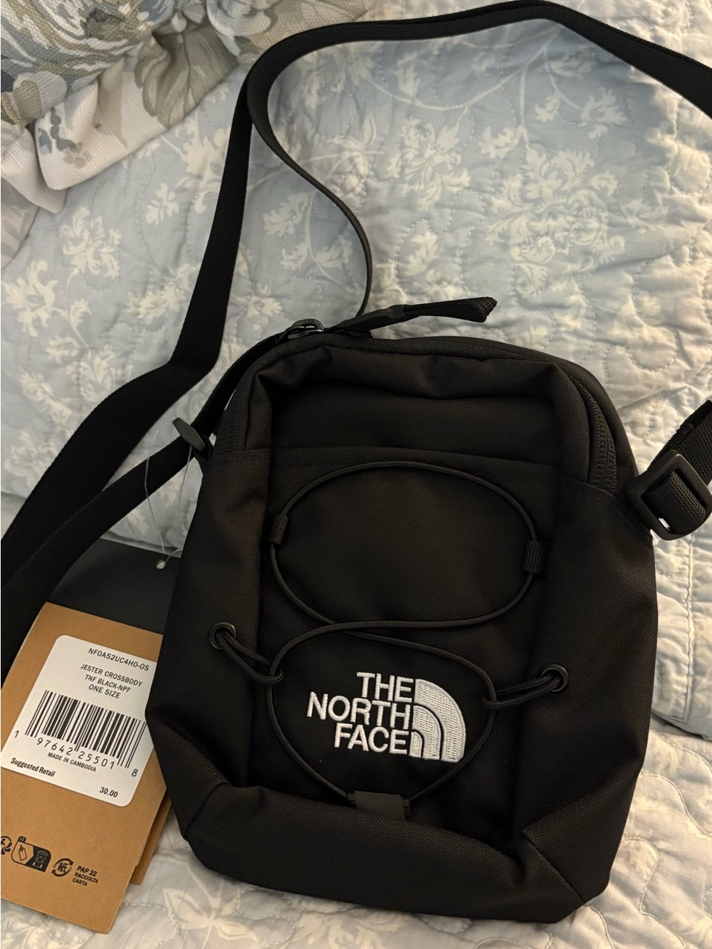The North Face Black Compact Crossbody Bag with Bungee Detail